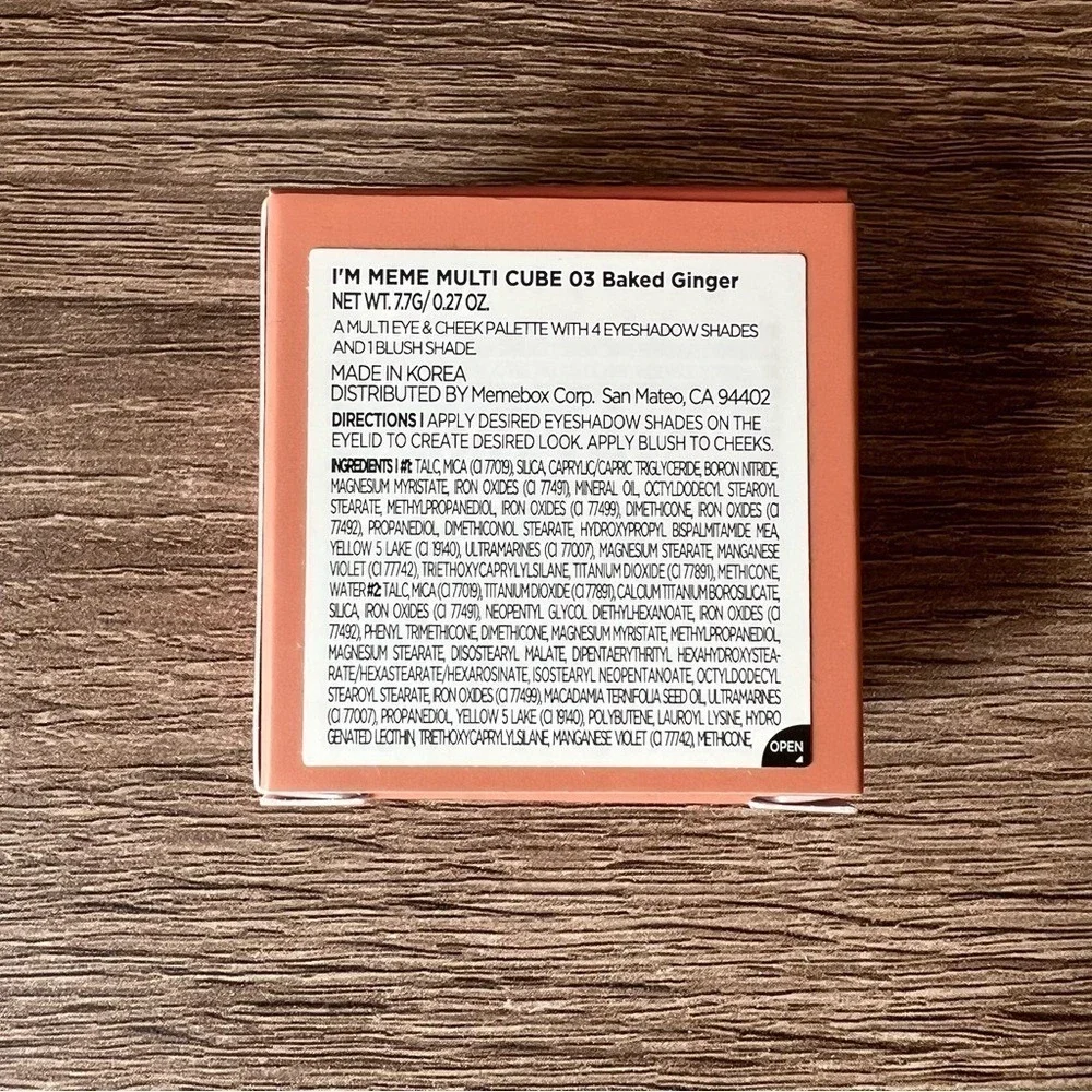 I'm Meme Multi Cube Baked Ginger Eye Shadows & Blush Makeup